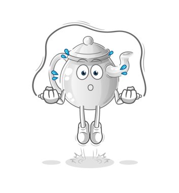 teapot jump rope exercise. character vecto