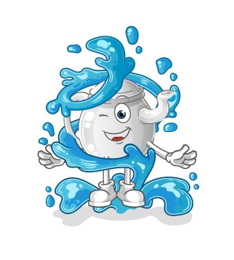 teapot fresh with water mascot. cartoon vecto