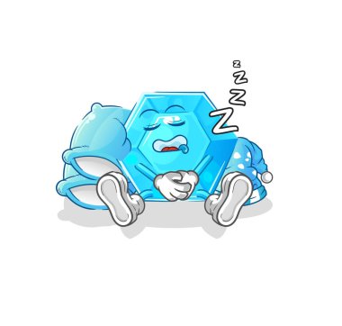 Diamond sleeping character. cartoon mascot vecto