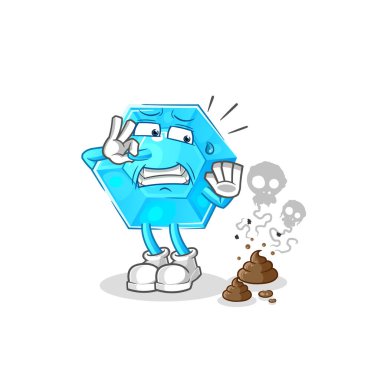 Diamond with stinky waste illustration. character vecto
