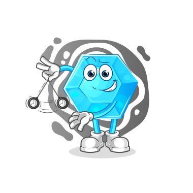 Diamond hypnotizing cartoon. cartoon mascot vecto