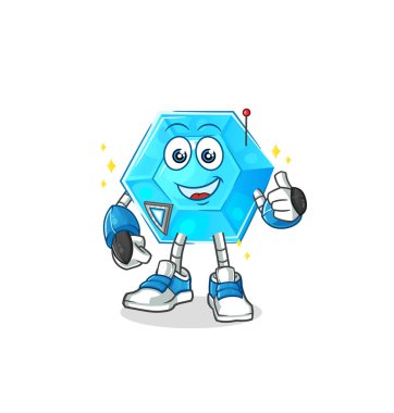 Diamond robot character. cartoon mascot vecto