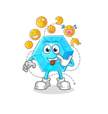 Diamond laugh and mock character. cartoon mascot vecto