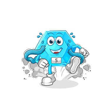 Diamond runner character. cartoon mascot vecto