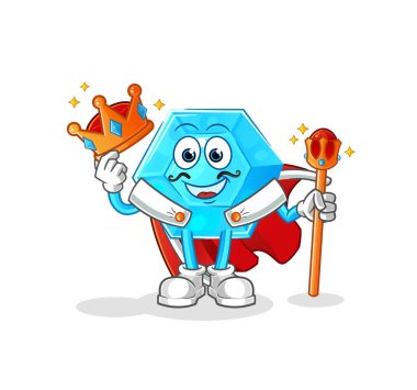 Diamond king vector. cartoon characte