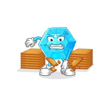 Diamond karate mascot. cartoon vecto