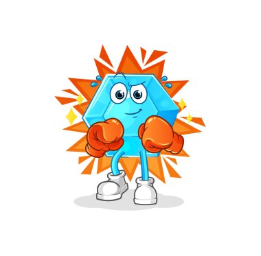 Diamond boxer character. cartoon mascot vecto