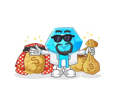 Diamond rich arabian mascot. cartoon vecto