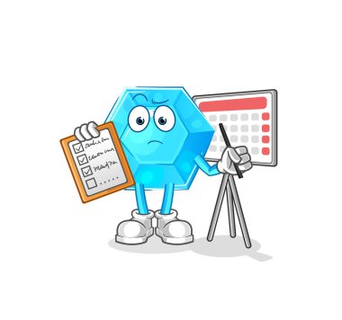 Diamond schedule list vector. cartoon characte