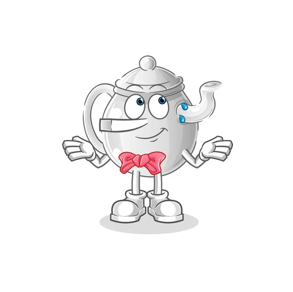 Teapot Lie Pinocchio Character Cartoon Mascot Vecto — Wektor stockowy