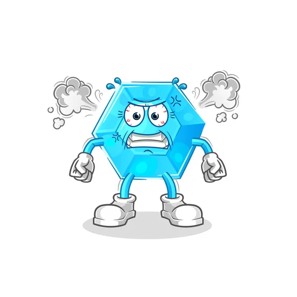 ダイヤモンドは非常に怒っているマスコット 漫画のベクトル — ストックベクタ