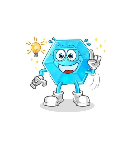 Diamond Got Idea Cartoon Mascot Vecto — Vettoriale Stock