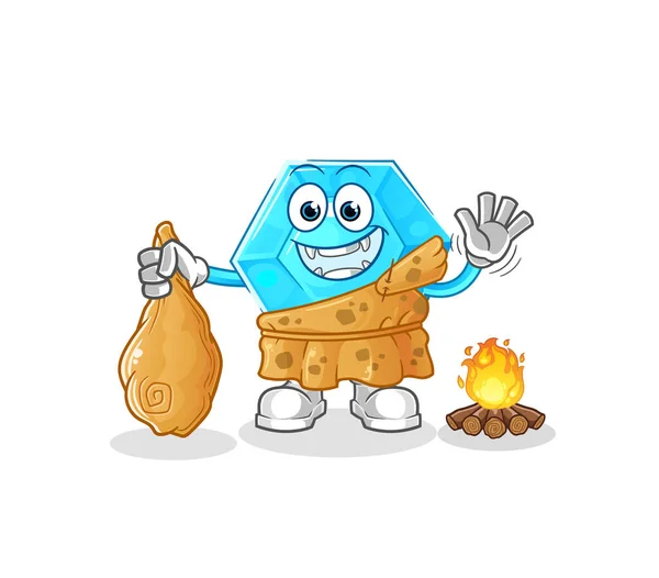 Diamond Ancient Cartoon Cartoon Mascot Vecto — Vettoriale Stock