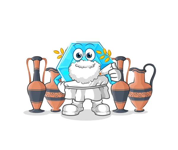 Diamond Greek Clothing Cartoon Mascot Vecto — Stock Vector