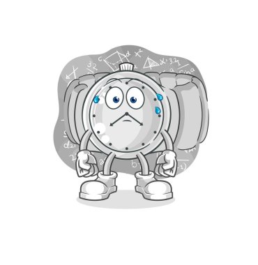 the wristwatch thinking hard vector. cartoon characte