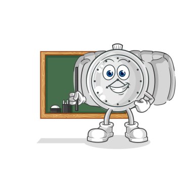 the wristwatch teacher vector. cartoon characte