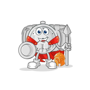the wristwatch spartan character. cartoon mascot vecto