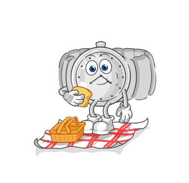 the wristwatch on a picnic cartoon. cartoon mascot vecto