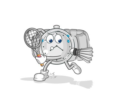 the wristwatch playing badminton illustration. character vecto