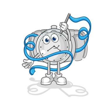 the wristwatch Rhythmic Gymnastics mascot. cartoon vecto