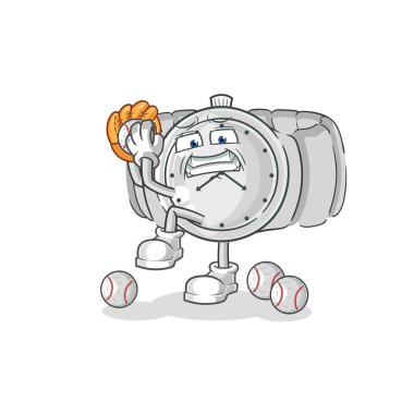 the wristwatch baseball pitcher cartoon. cartoon mascot vecto