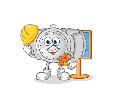 the wristwatch Architect illustration. character vecto