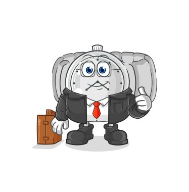 the wristwatch office worker mascot. cartoon vecto