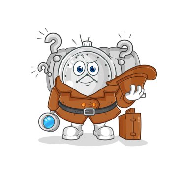 the wristwatch detective vector. cartoon characte