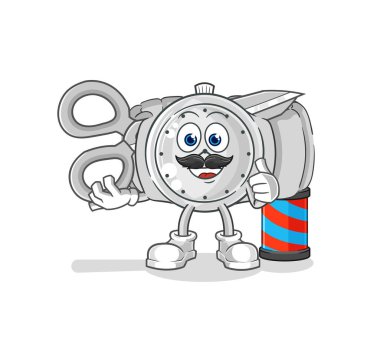 the wristwatch barber cartoon. cartoon mascot vecto
