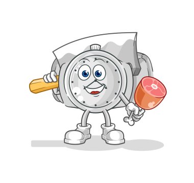 the wristwatch Butcher illustration. character vecto