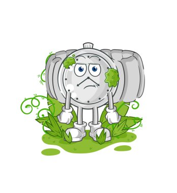 the wristwatch waiting too long mascot. cartoon vecto