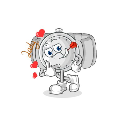 the wristwatch flirting illustration. character vecto