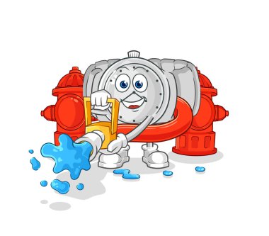 the wristwatch firefighter vector. cartoon characte