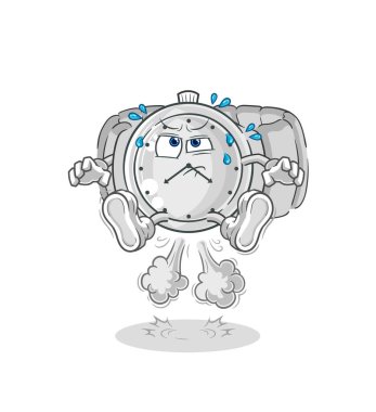 the wristwatch fart jumping illustration. character vecto