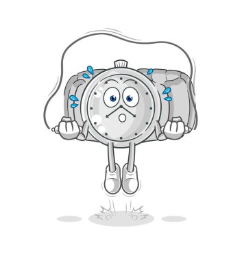 the wristwatch jump rope exercise. character vecto