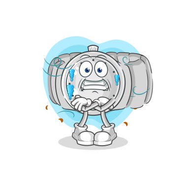 the wristwatch cold illustration. character vecto