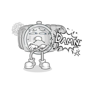 the wristwatch very pissed off illustration. character vecto