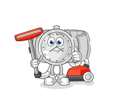 the wristwatch clean with a vacuum . character vecto