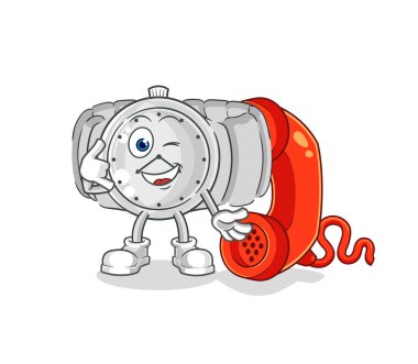 the wristwatch call mascot. cartoon vecto