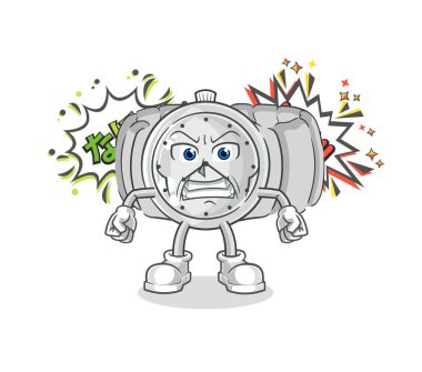 the wristwatch anime angry vector. cartoon characte