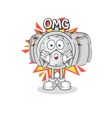 the wristwatch Oh my God vector. cartoon characte