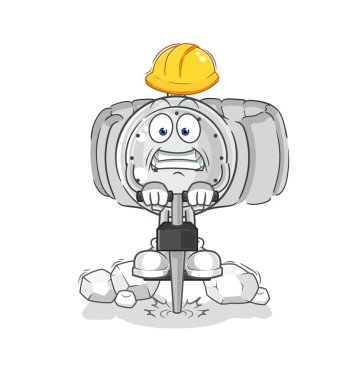 the wristwatch drill the ground cartoon character vecto