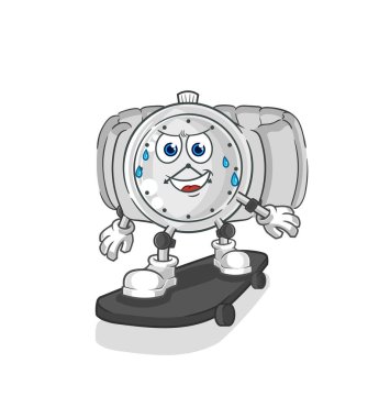 the wristwatch riding skateboard cartoon character vecto