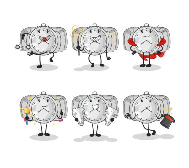 the wristwatch magic group character. cartoon mascot vecto