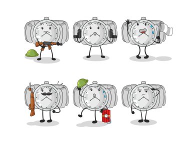 the wristwatch troops character. cartoon mascot vecto