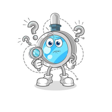 the magnifying glass searching illustration. character vecto