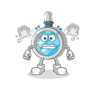 the magnifying glass very angry mascot. cartoon vecto