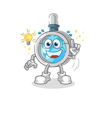 the magnifying glass got an idea cartoon. mascot vecto
