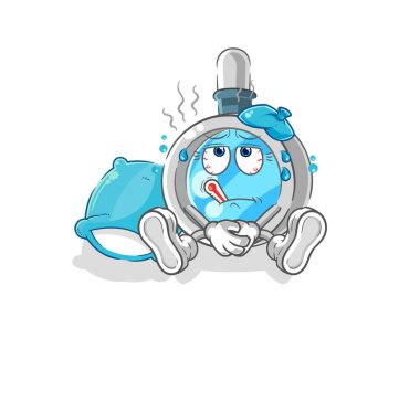 the magnifying glass sick vector. cartoon characte