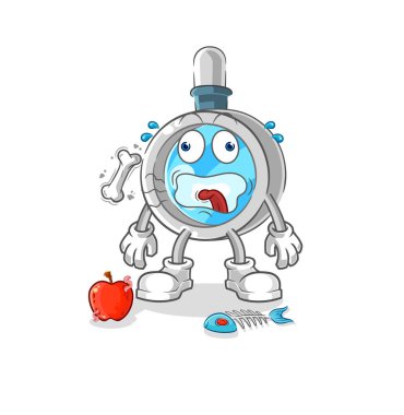 the magnifying glass burp mascot. cartoon vecto